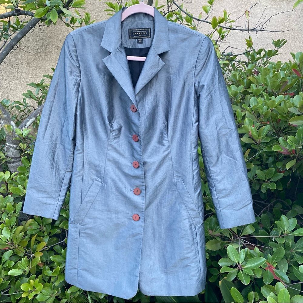 Express Compagnie Internationale Silver Trench Coat. Size 5/6. EUC!